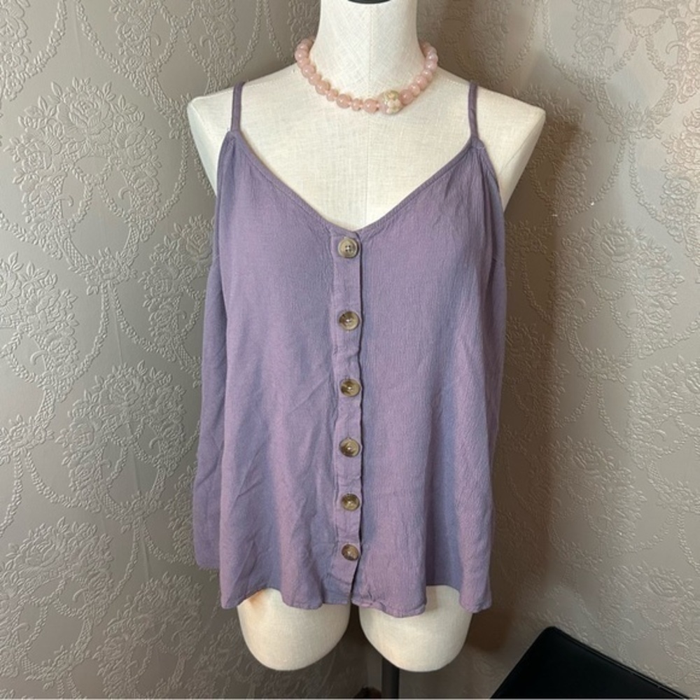 Torrid tank purple button down 00 great condition